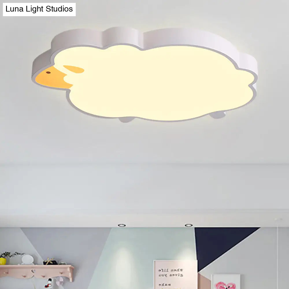 Sheep Led Ceiling Light - Modern Flush Mount For Chic Living Room Decor White / 19