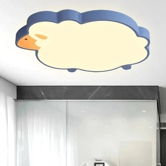 Sheep Led Ceiling Light - Modern Flush Mount For Chic Living Room Decor Blue / 19’ Warm