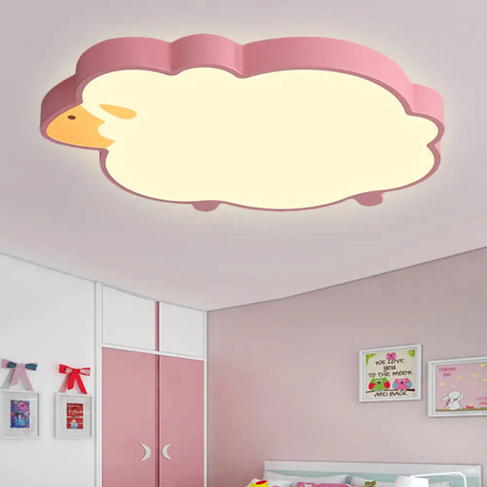 Sheep Led Ceiling Light - Modern Flush Mount For Chic Living Room Decor Pink / 19’ White