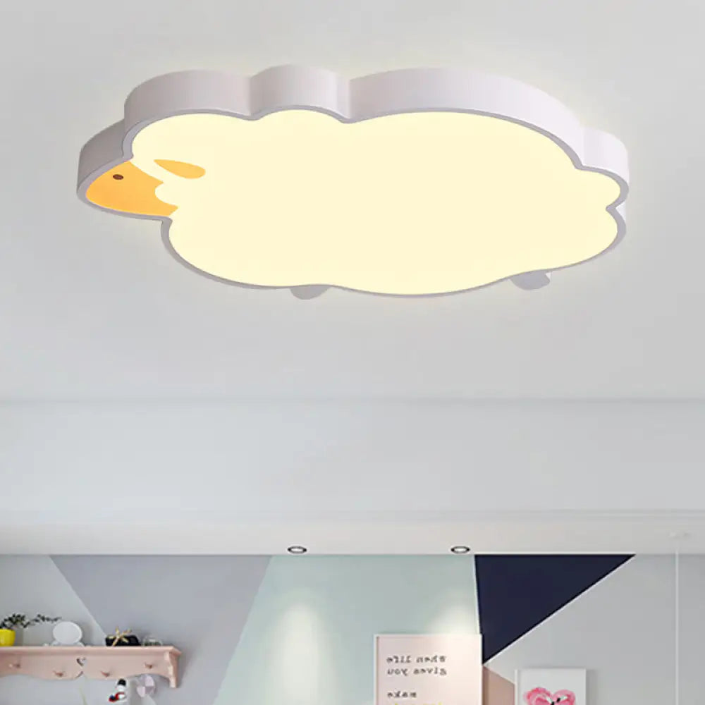 Sheep Led Ceiling Light - Modern Flush Mount For Chic Living Room Decor White / 19’
