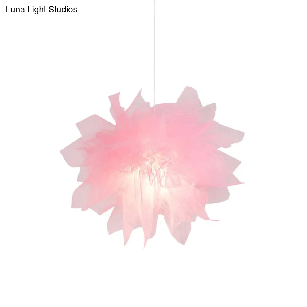 Modern Flower Ceiling Pendant Light - Sheer 1 18/27 Width White/Blue/Pink Perfect For Bedrooms