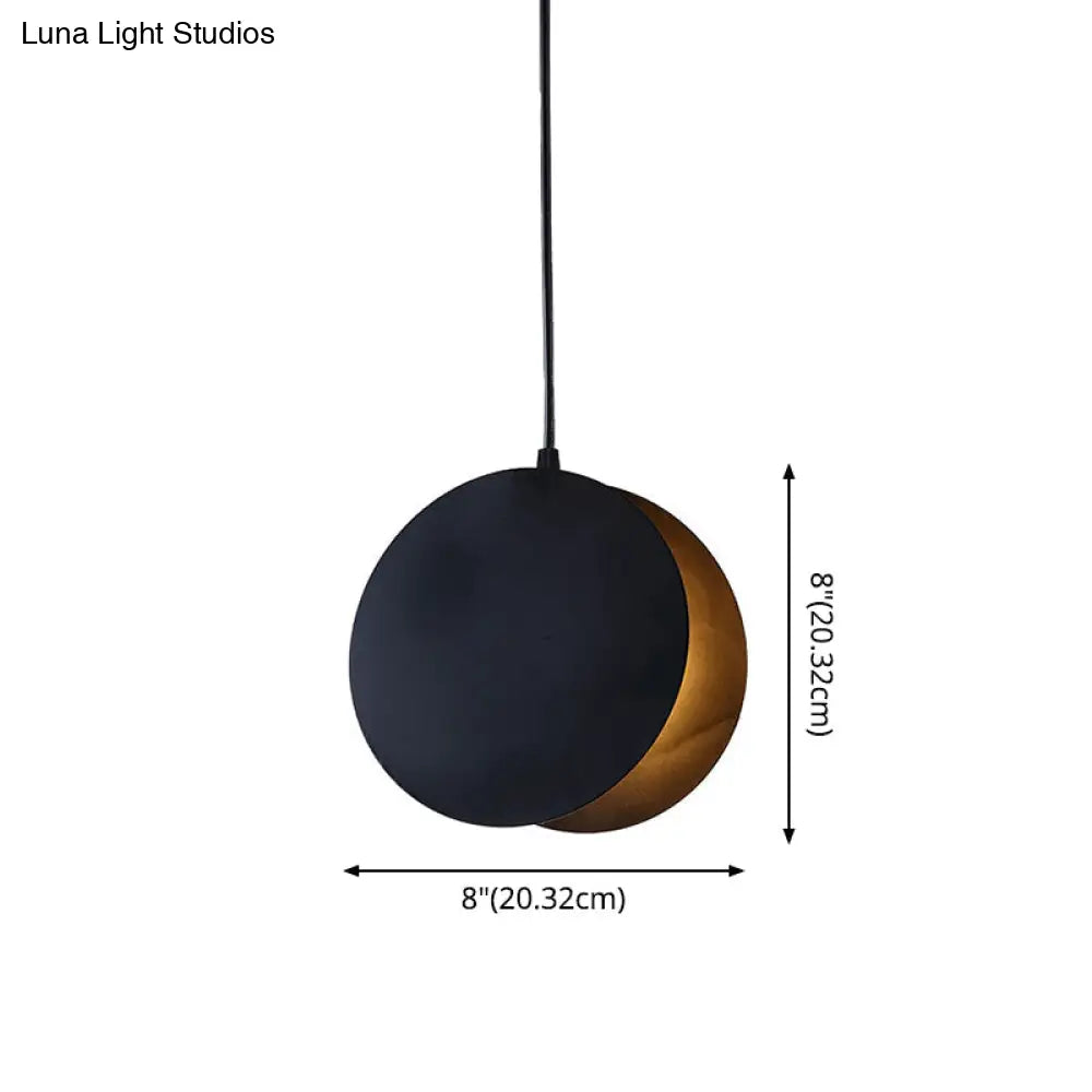 Round Pendant Lamp With Shell-Inspired Design And Macaron Style Metal Finish Perfect For Modern