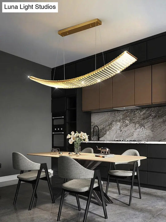 Shopia - Luxury Arch Crystal Suspension Chandelier Modern Lighting Design Ceiling Light Fixtures