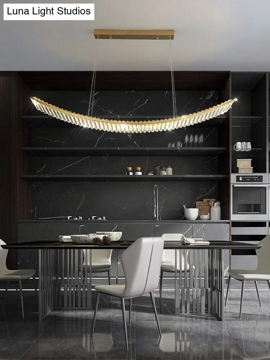 Shopia - Luxury Arch Crystal Suspension Chandelier Modern Lighting Design Ceiling Light Fixtures