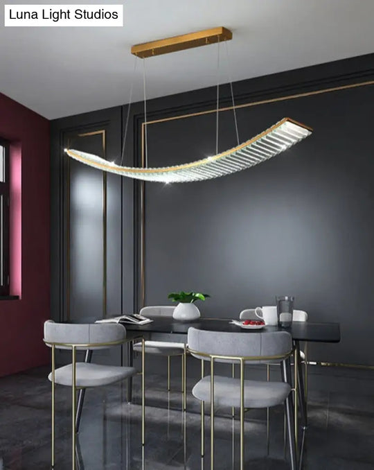 Shopia - Luxury Arch Crystal Suspension Chandelier Modern Lighting Design Ceiling Light Fixtures