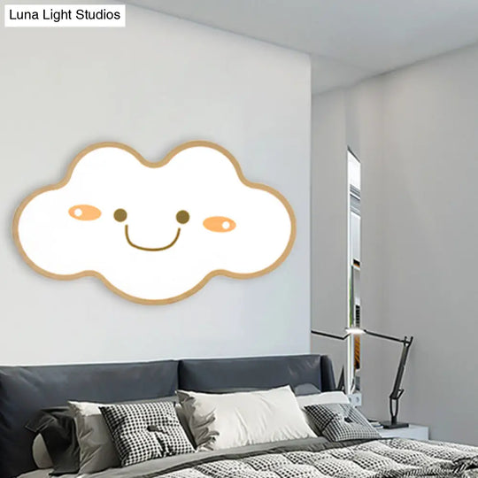 Shy Cloud Acrylic Led Ceiling Light For Childs Bedroom In White / 19.5