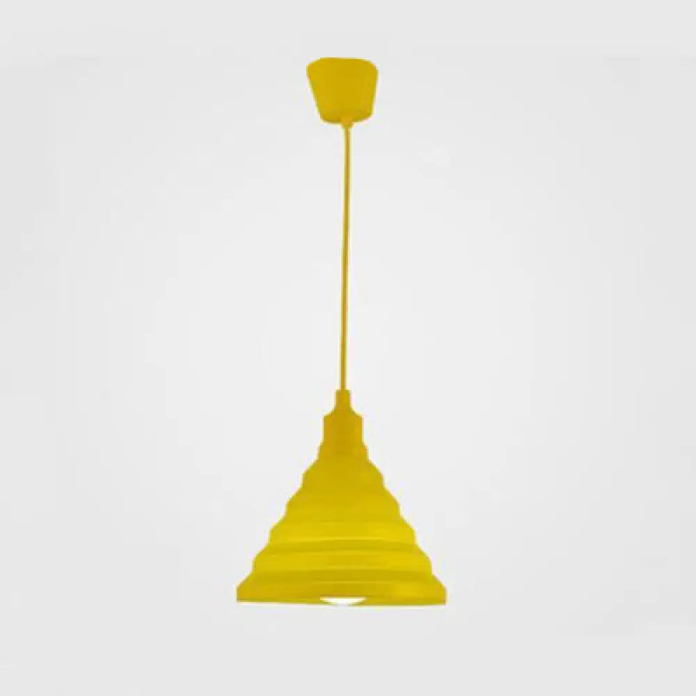 Silica Gel Babel Pendant Light – Modern & Foldable Hanging Lamp In Multi Colors Yellow