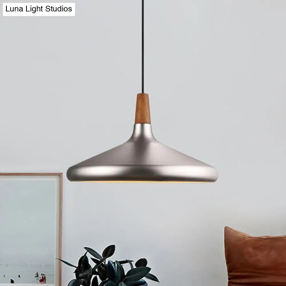 Industrial Cone Ceiling Pendant Light - 1-Light Aluminum Suspension Lamp In Silver Wide Range Of