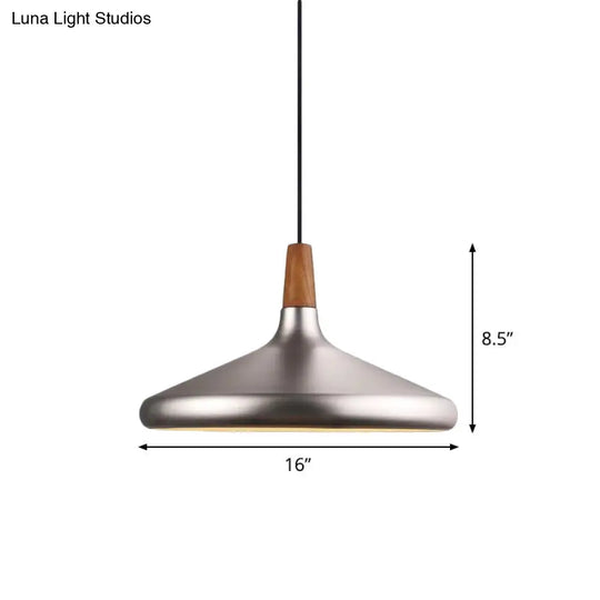 Industrial Cone Ceiling Pendant Light - 1-Light Aluminum Suspension Lamp In Silver Wide Range Of