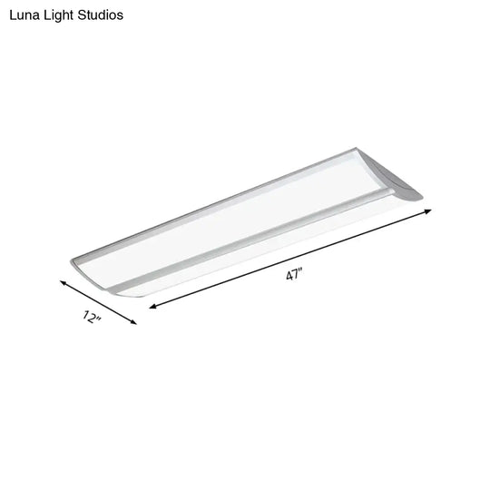 Silver Led Bedroom Flush Light Fixture