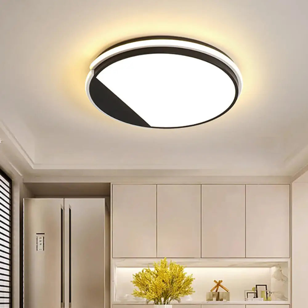 Simple Acrylic Flush Mount Led Ceiling Lamp 16’/19.5’ Diameter Warm/White Light - Dining Room