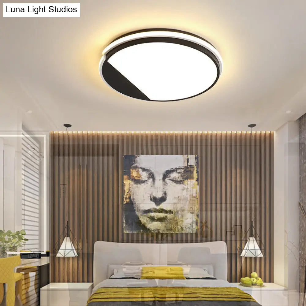 Simple Acrylic Flush Mount Led Ceiling Lamp 16’/19.5’ Diameter Warm/White Light - Dining Room