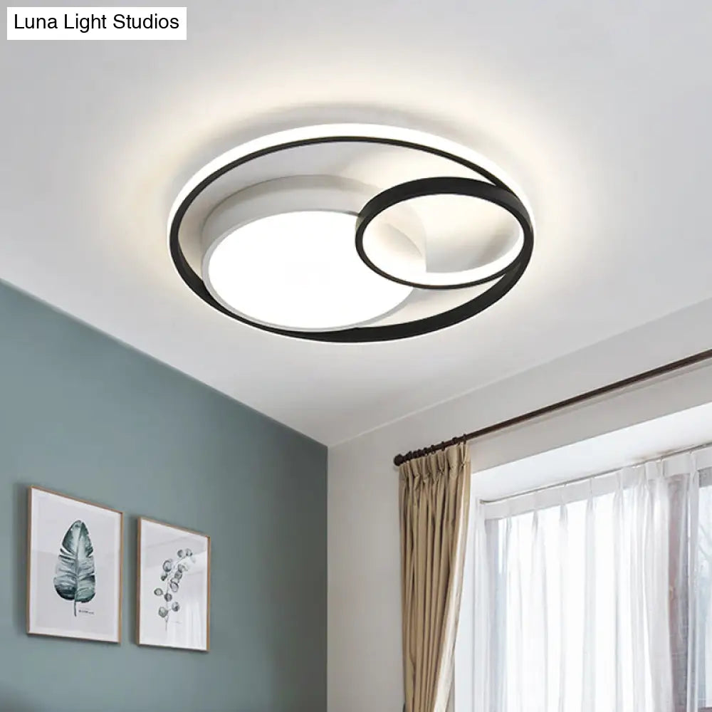 Simple Acrylic Led Ceiling Light Fixture - Circular Flush Mount Lamp For Dorm Room’