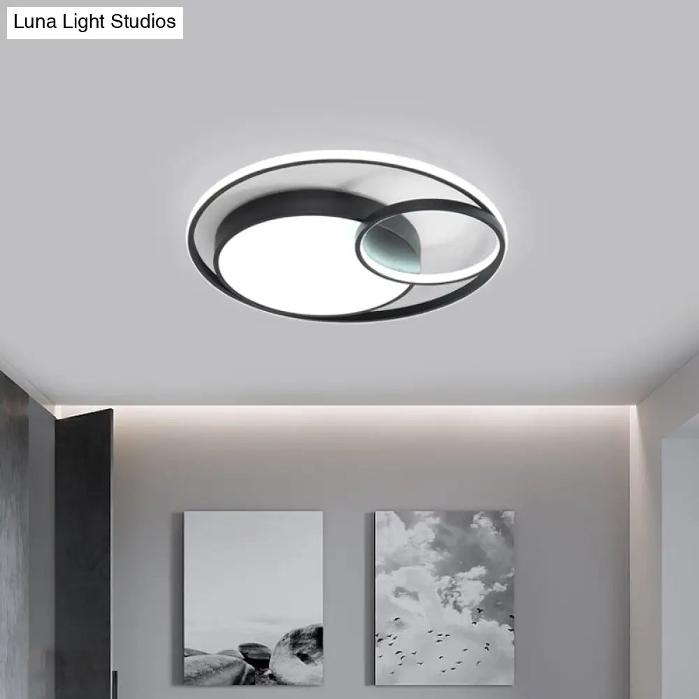 Simple Acrylic Led Ceiling Light Fixture - Circular Flush Mount Lamp For Dorm Room’