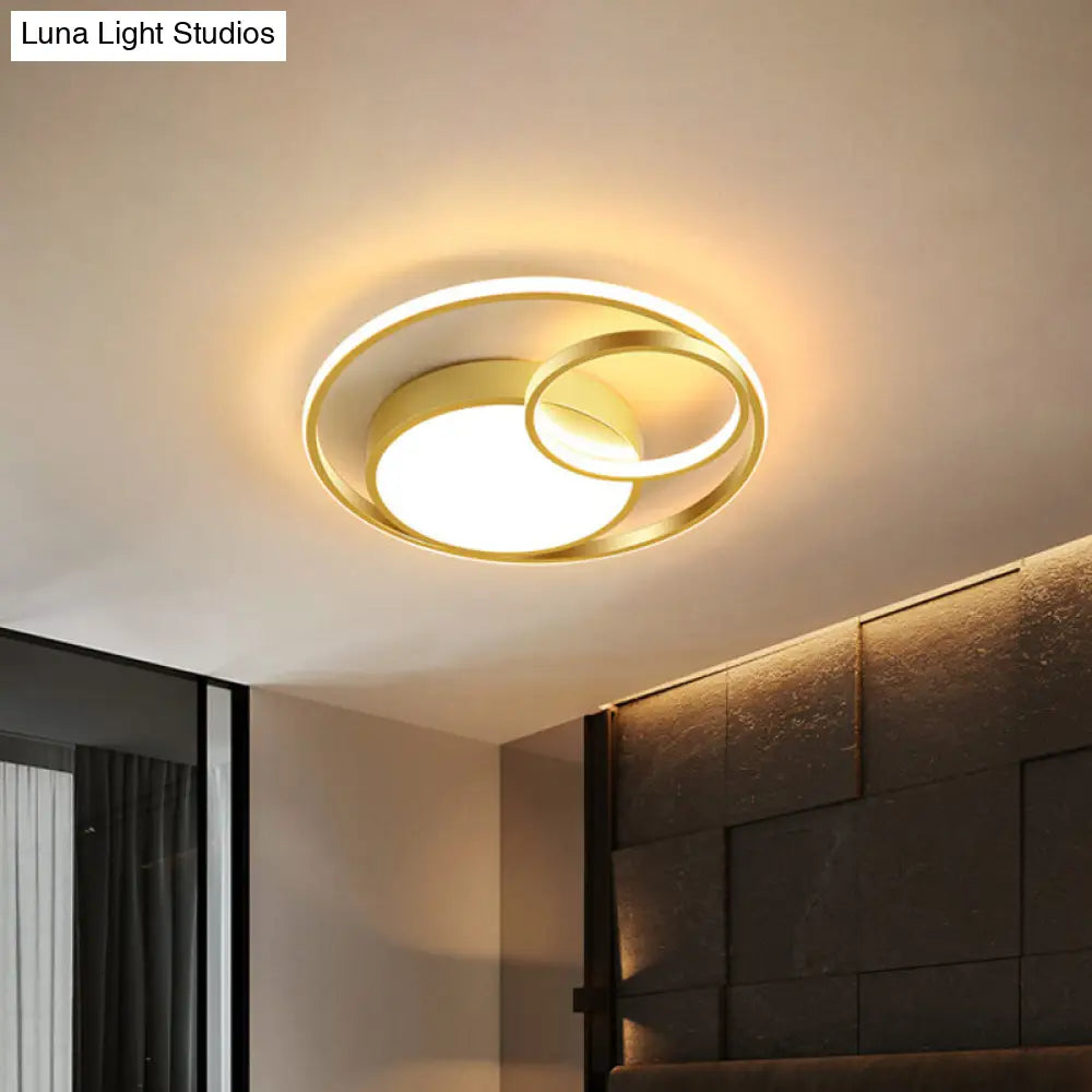 Simple Acrylic Led Ceiling Light Fixture - Circular Flush Mount Lamp For Dorm Room