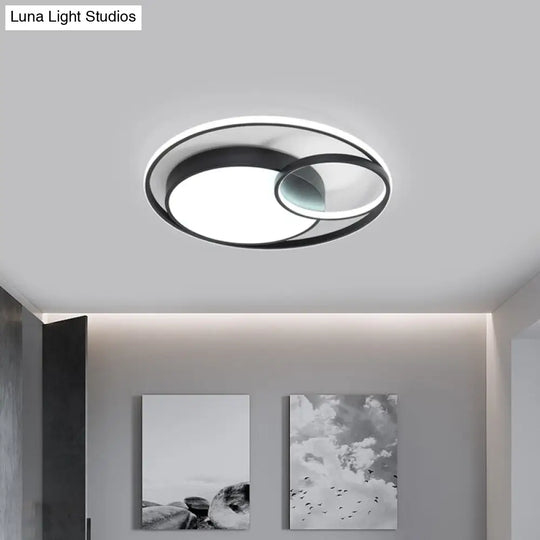 Simple Acrylic Led Ceiling Light Fixture - Circular Flush Mount Lamp For Dorm Room