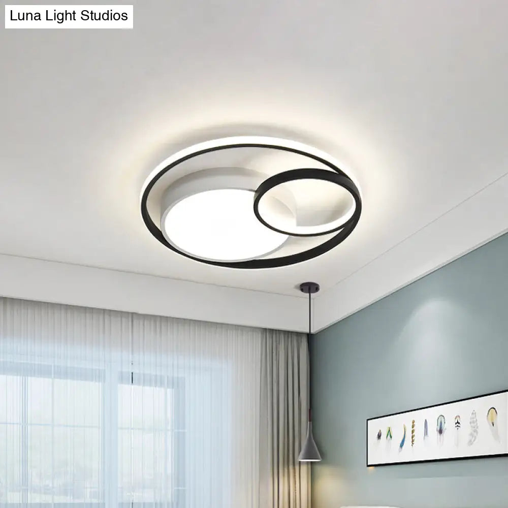 Simple Acrylic Led Ceiling Light Fixture - Circular Flush Mount Lamp For Dorm Room White /