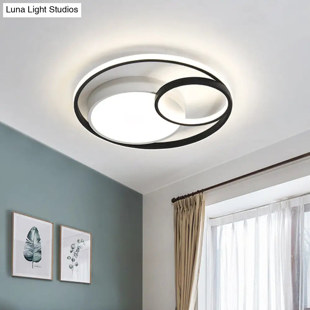 Simple Acrylic Led Ceiling Light Fixture - Circular Flush Mount Lamp For Dorm Room