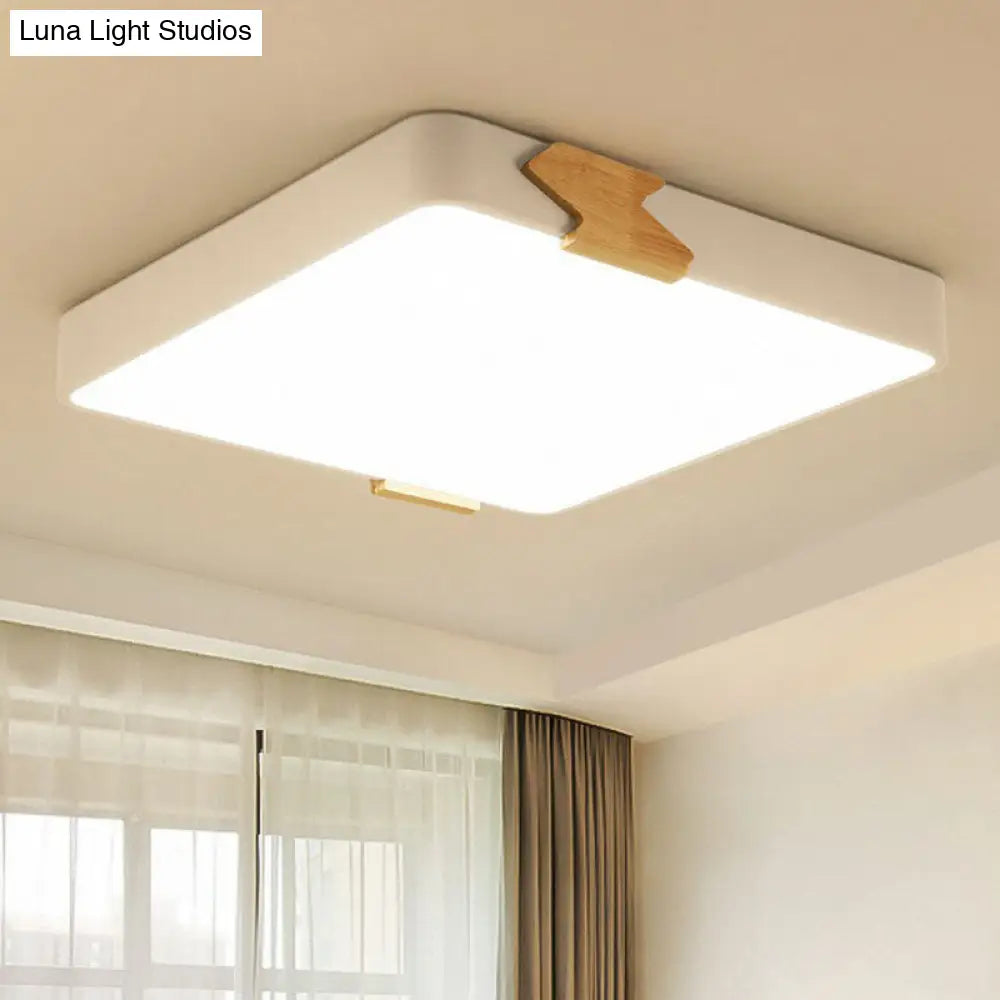 Simple Acrylic Led Ceiling Light- Square Shaped Bedroom Flush Mount White / Small