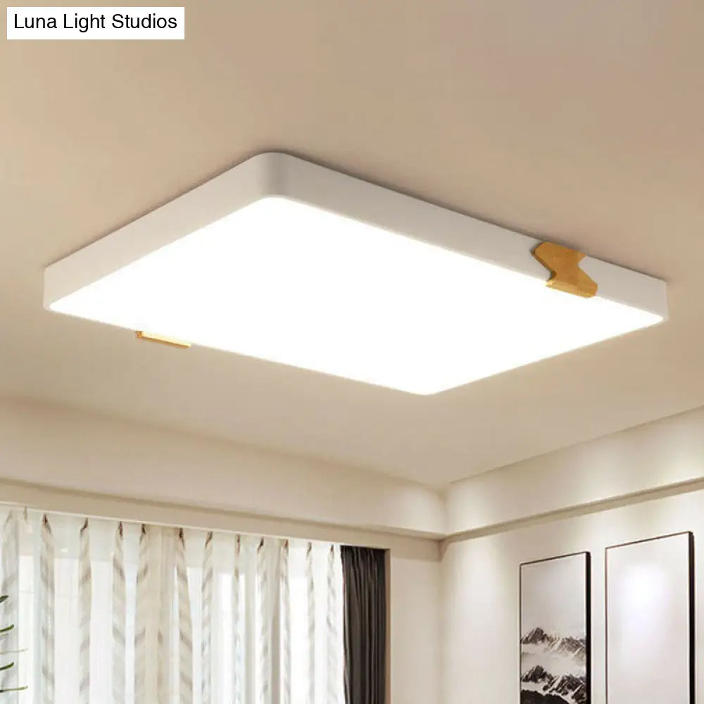 Simple Acrylic Led Ceiling Light- Square Shaped Bedroom Flush Mount White / Small Rectangle