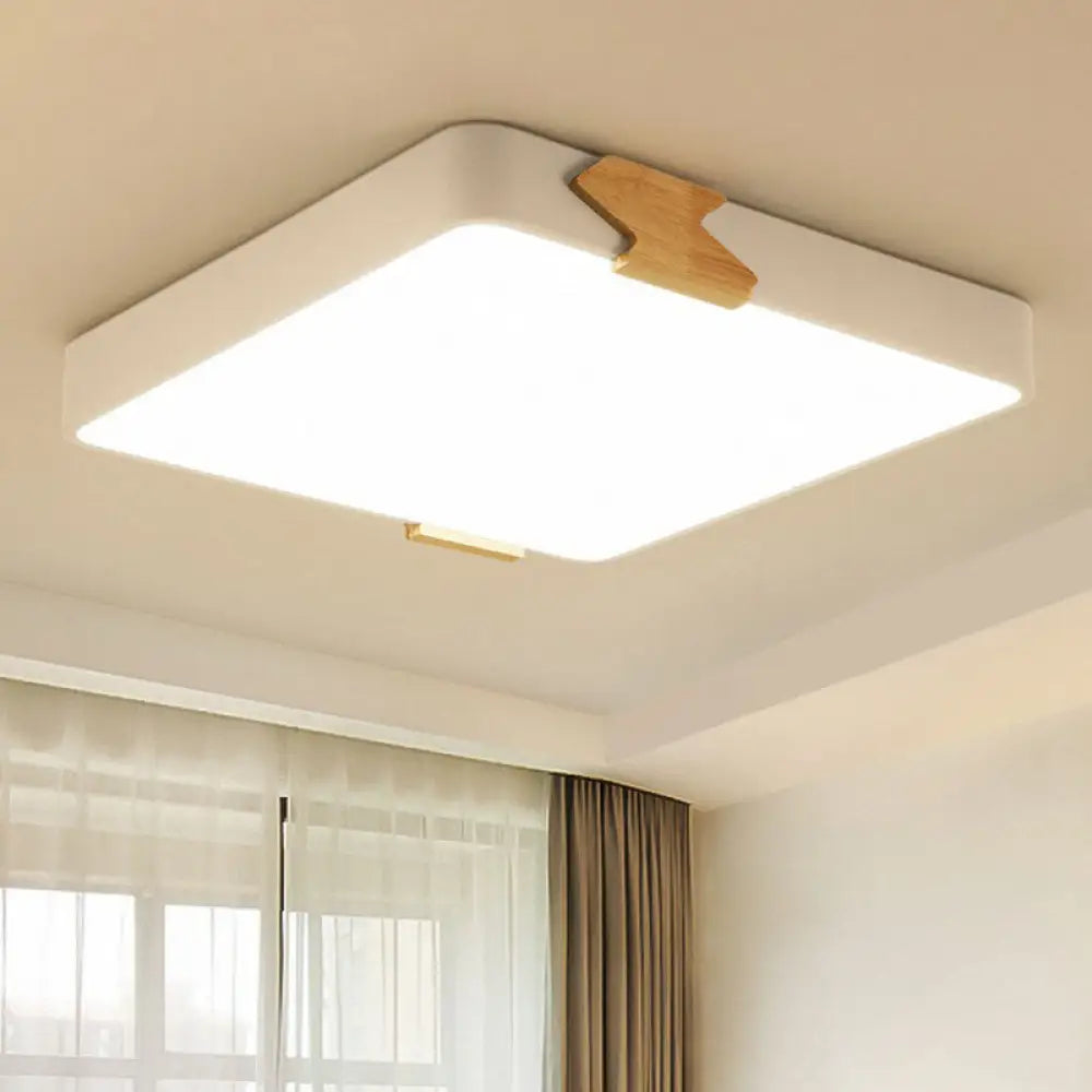 Simple Acrylic Led Ceiling Light - Square Shaped Bedroom Flush Mount White / Small