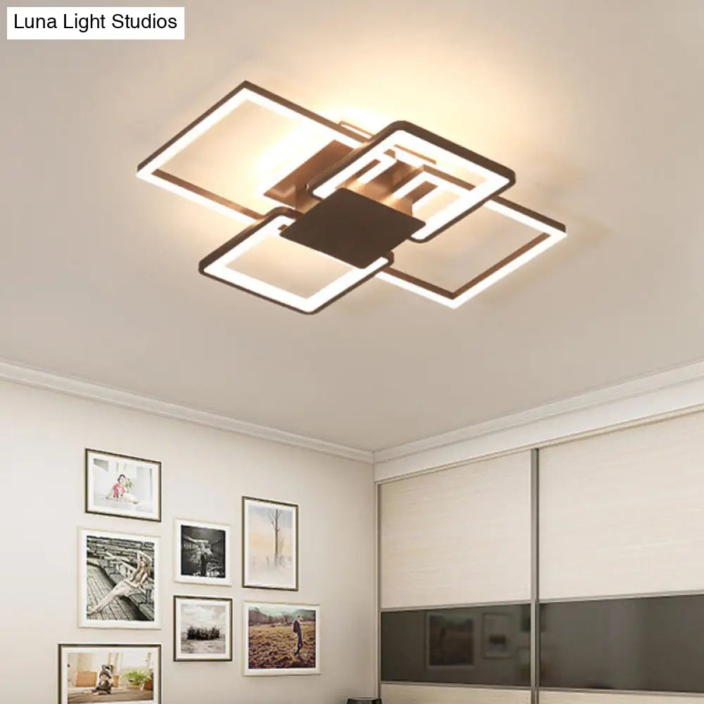 Simple Acrylic Led Flush Mount Ceiling Light Fixture - 21.5/25.5/31.5 Wide White/Coffee Warm/White