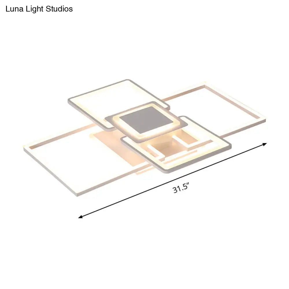 Simple Acrylic Led Flush Mount Ceiling Light Fixture - 21.5/25.5/31.5 Wide White/Coffee Warm/White