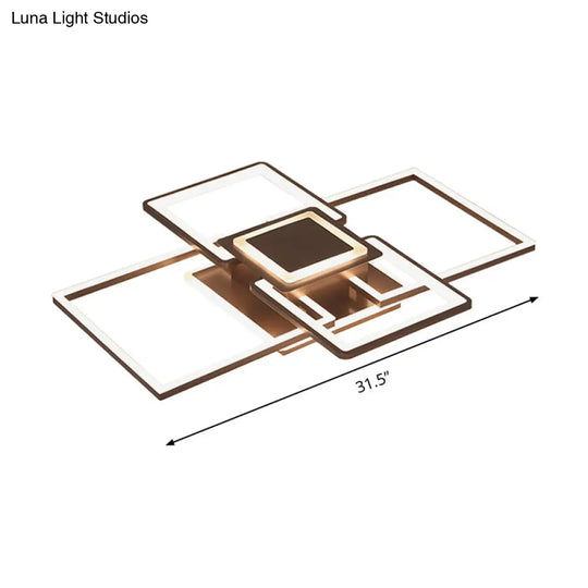 Simple Acrylic Led Flush Mount Ceiling Light Fixture - 21.5/25.5/31.5 Wide White/Coffee Warm/White