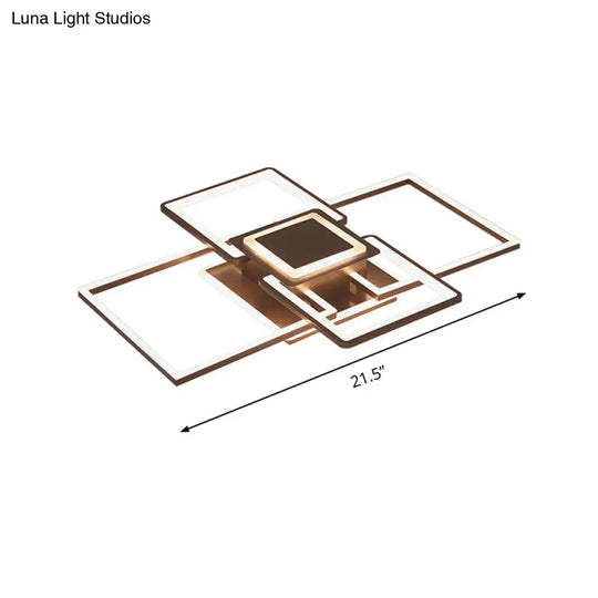 Simple Acrylic Led Flush Mount Ceiling Light Fixture - 21.5/25.5/31.5 Wide White/Coffee Warm/White