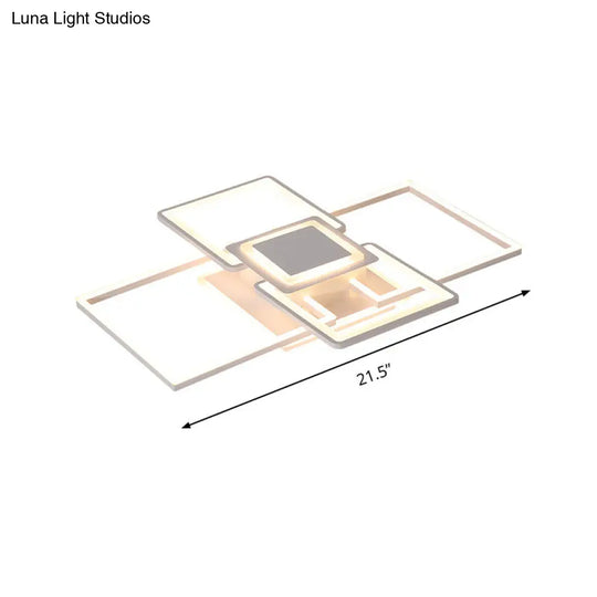 Simple Acrylic Led Flush Mount Ceiling Light Fixture - 21.5/25.5/31.5 Wide White/Coffee Warm/White