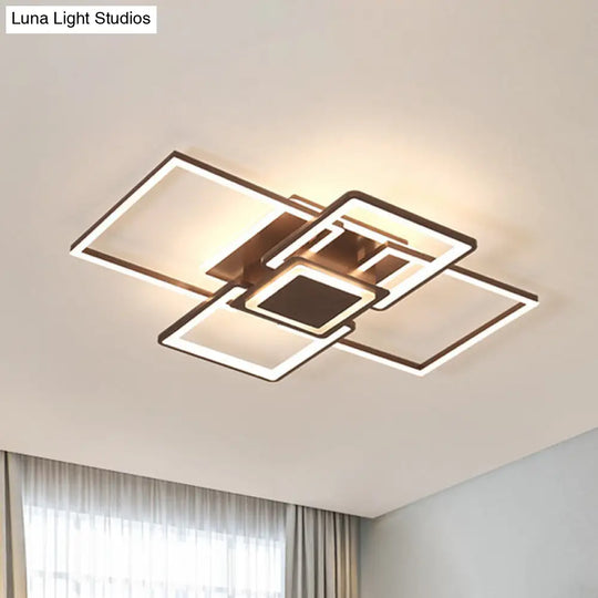 Simple Acrylic Led Flush Mount Ceiling Light Fixture - 21.5/25.5/31.5 Wide White/Coffee Warm/White