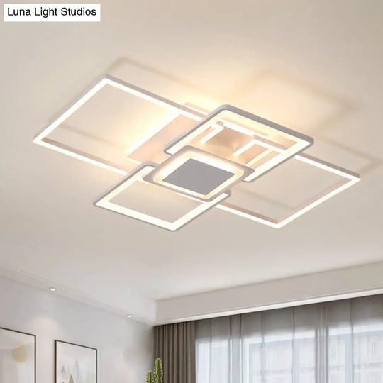 Simple Acrylic Led Flush Mount Ceiling Light Fixture - 21.5/25.5/31.5 Wide White/Coffee Warm/White