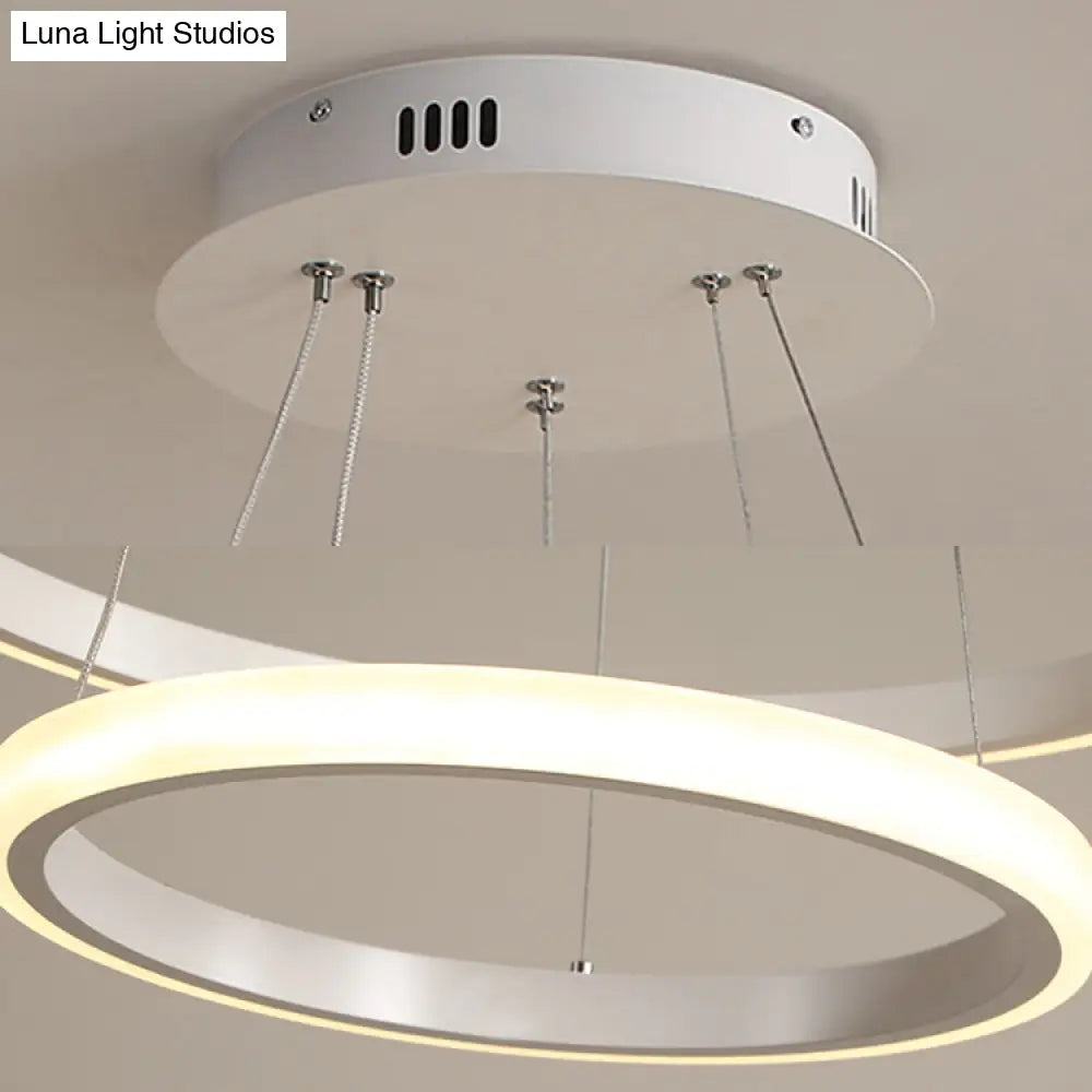 Simple Acrylic Led Pendant Light With Loop Design - Warm/White/Natural Options