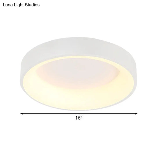 Simple Acrylic Round Flush Mount Led Ceiling Fixture 16/19.5 Inch White/Grey Hollow Design