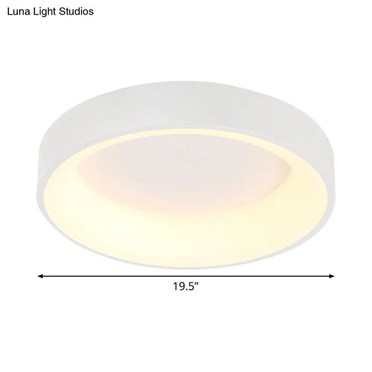 Simple Acrylic Round Flush Mount Led Ceiling Fixture 16/19.5 Inch White/Grey Hollow Design