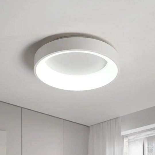 Simple Acrylic Round Flush Mount Led Ceiling Fixture 16/19.5 Inch White/Grey Hollow Design