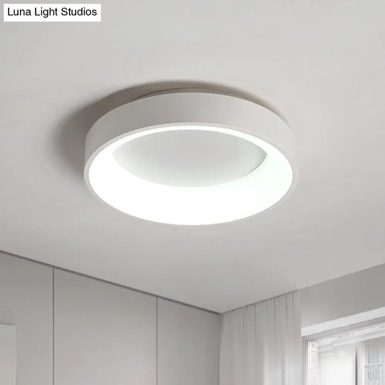 Simple Acrylic Round Flush Mount Led Ceiling Fixture 16/19.5 Inch White/Grey Hollow Design