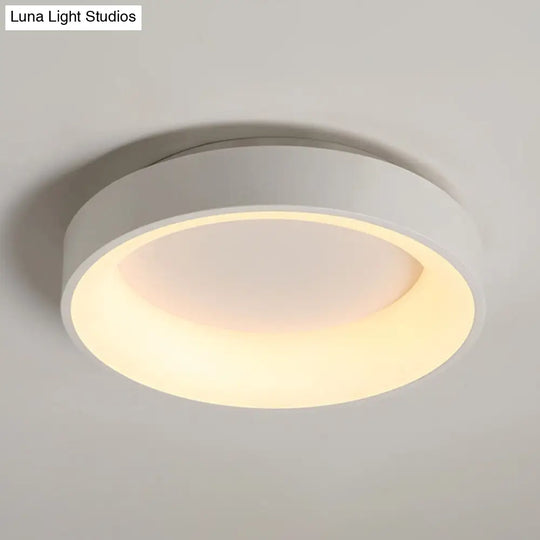 Simple Acrylic Round Flush Mount Led Ceiling Fixture 16/19.5 Inch White/Grey Hollow Design