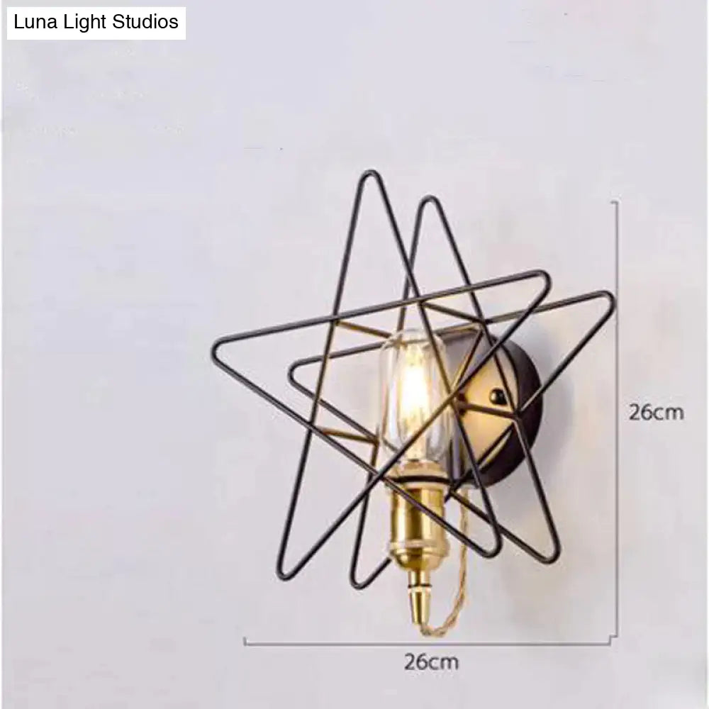 Simple And Creative Star Copper Wall Lamp Bedroom Bedside Postmodern Dining Hall Corridor Staircase