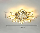 Simple And Modern Led Ceiling Lamp Atmospheric Household Crystal Lotus Flower Shape Warm Bedroom