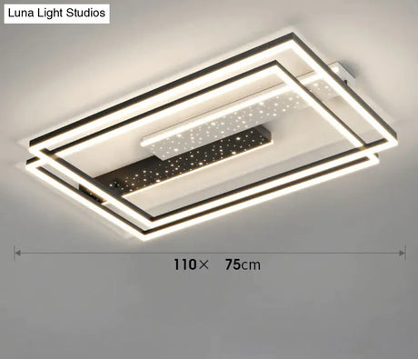 Simple Atmosphere Luxury All Over The Sky Star Led Ceiling Lamp In Living Room Rectangle-Large /