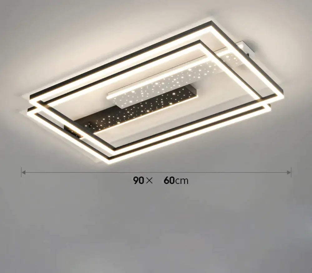 Simple Atmosphere Luxury All Over The Sky Star Led Ceiling Lamp In Living Room Rectangle-Small /