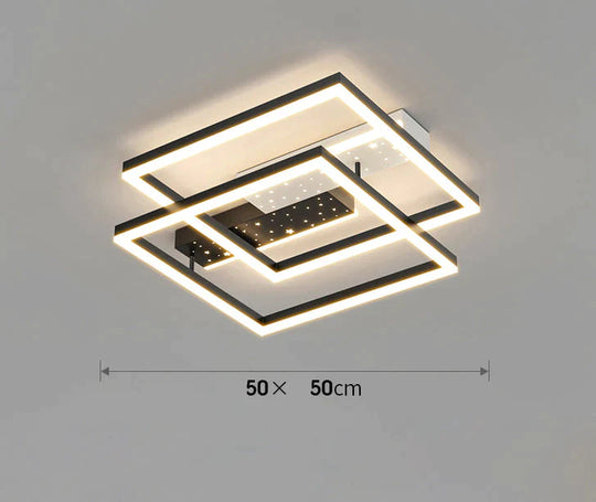 Simple Atmosphere Luxury All Over The Sky Star Led Ceiling Lamp In Living Room Square / Stepless
