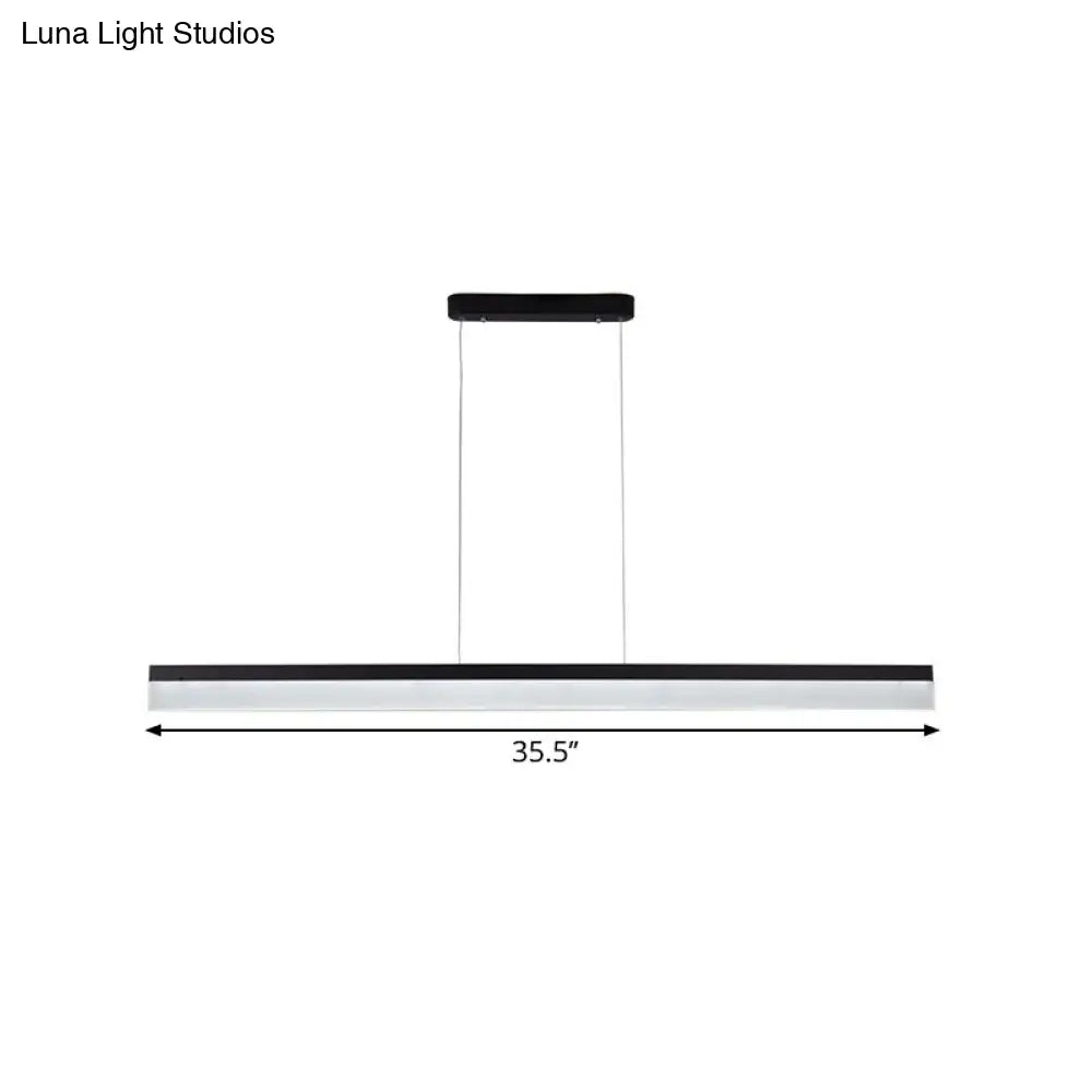 Black Led Acrylic Linear Ceiling Lamp - Ultrathin Wide & Simple Design For Office 23.5/35.5/47