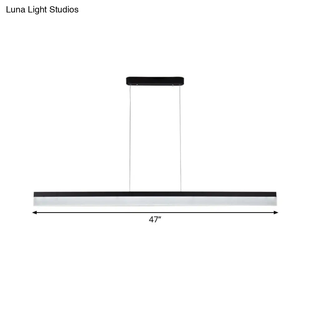 Black Led Acrylic Linear Ceiling Lamp - Ultrathin Wide & Simple Design For Office 23.5/35.5/47