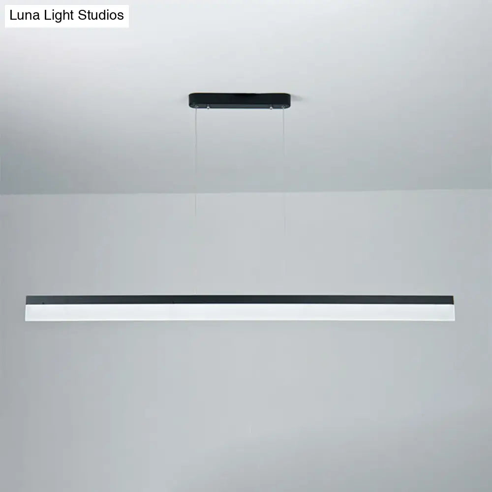 Black Led Acrylic Linear Ceiling Lamp - Ultrathin Wide & Simple Design For Office 23.5/35.5/47