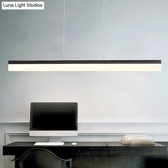 Black Led Acrylic Linear Ceiling Lamp - Ultrathin Wide & Simple Design For Office 23.5/35.5/47