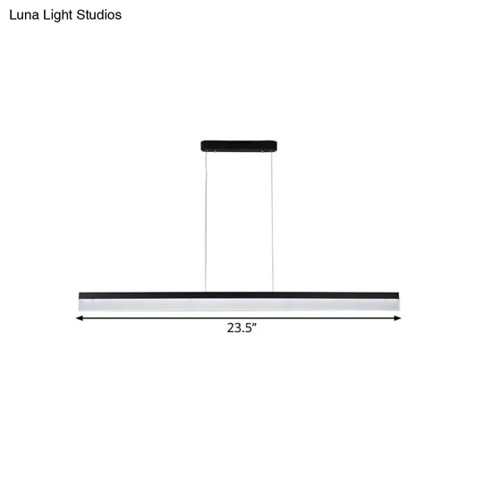 Black Led Acrylic Linear Ceiling Lamp - Ultrathin Wide & Simple Design For Office 23.5/35.5/47