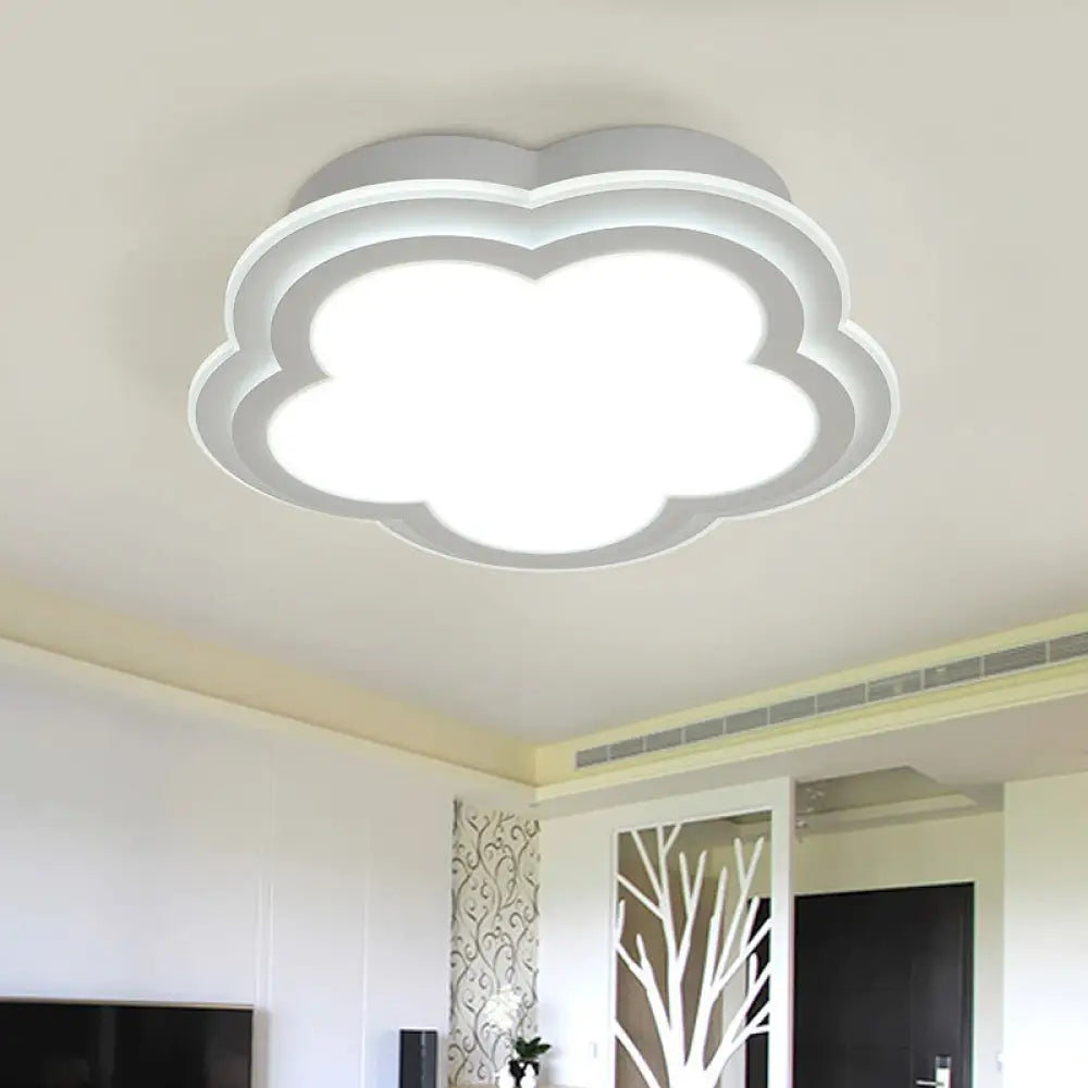 Simple Cloud Shade Led Ceiling Light - White Acrylic Flush Mount Lamp (16’/19.5’/23.5’)