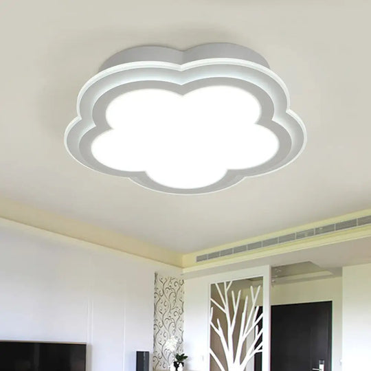 Simple Cloud Shade Led Ceiling Light - White Acrylic Flush Mount Lamp (16’/19.5’/23.5’)